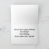 CARTES POUR FÊTES ANNUELLES MY LITTLE GOAT SAYS "MERRY CHRISTMAS" (Intérieur)