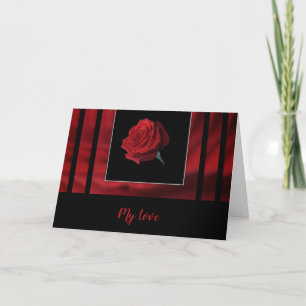 Cartes Pour Fêtes Annuelles My Love Traditionnelle Rose Rouge Valentine