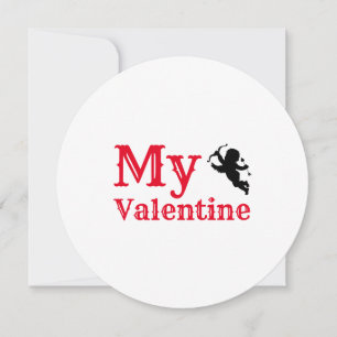 Cartes Pour Fêtes Annuelles My Valentine Typographie Cupid's Arrow Valentine