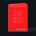 Cartes Pour Fêtes Annuelles My wife romantic Christmas greeting cards<br><div class="desc">Romanesque Christmas greeting cards</div>