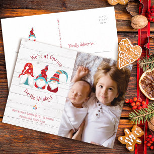 Cartes Pour Fêtes Annuelles Nain de jardin pour la photo amusante de vacances 