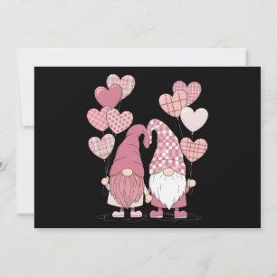 Cartes Pour Fêtes Annuelles Nains de la Saint-Valentin à carreaux buffles rose