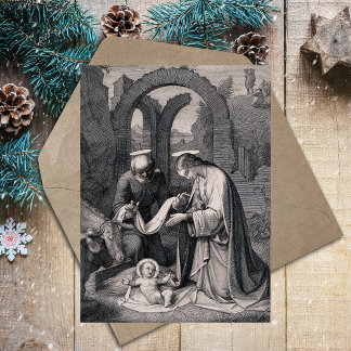 Cartes Pour Fêtes Annuelles Naissance du Christ Christian Noël Scène de la Nat