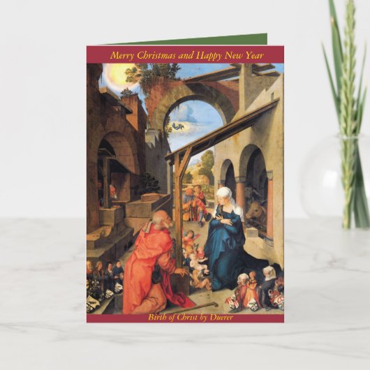 Cartes Pour Fêtes Annuelles Naissance du Christ par Duerer (Devant)