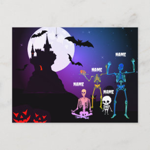 Cartes Pour Fêtes Annuelles Namaste with the Skeleton Family : Whimsical Yoga