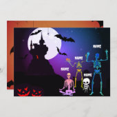 Cartes Pour Fêtes Annuelles Namaste with the Skeleton Family : Whimsical Yoga (Devant / Derrière)