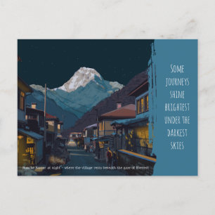 Cartes Pour Fêtes Annuelles Namche Bazaar Vue nocturne de l'Everest Motivation
