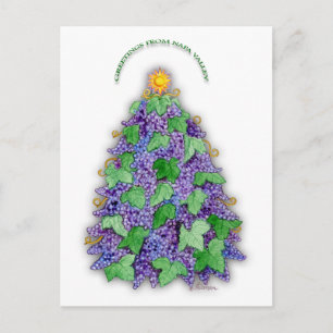 Cartes Pour Fêtes Annuelles Napa Valley Raisins Arbre de Noël