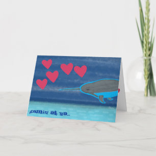 Cartes Pour Fêtes Annuelles Narwhal in Love Valentine's Day Card