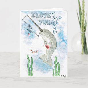 Cartes Pour Fêtes Annuelles Narwhal vous aime thi….CE BEAUCOUP !