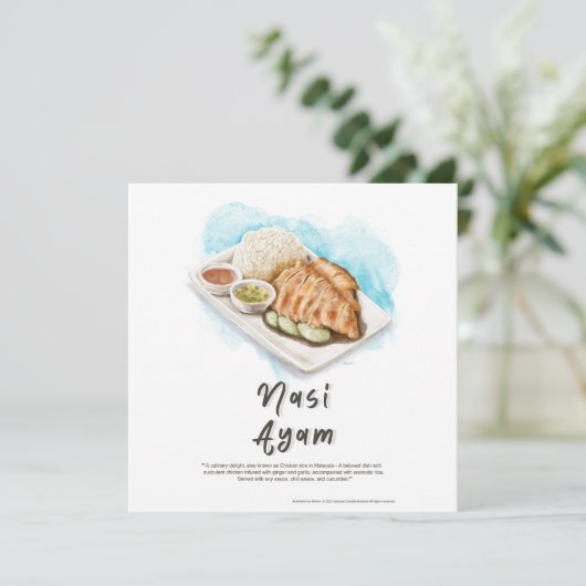 Cartes Pour Fêtes Annuelles Nasi Ayam Riz au poulet Malaisie (Debout devant)