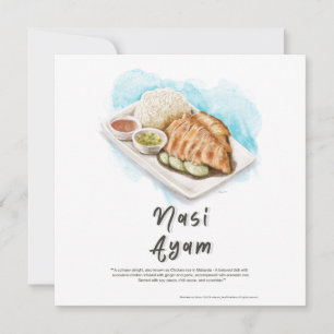 Cartes Pour Fêtes Annuelles Nasi Ayam Riz au poulet Malaisie