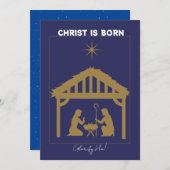 Cartes Pour Fêtes Annuelles Nativité (Devant / Derrière)