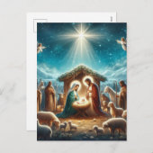 Cartes Pour Fêtes Annuelles Nativité (Devant / Derrière)
