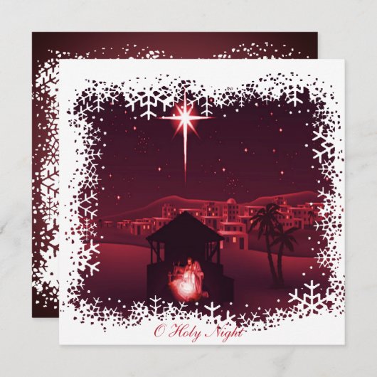 Cartes Pour Fêtes Annuelles Nativité (Devant / Derrière)