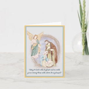 Cartes Pour Fêtes Annuelles Nativité aquarelle et personnage Angel