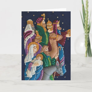 Cartes Pour Fêtes Annuelles Nativité artisanale et hommes sages Noël Personnal