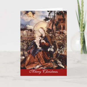 CARTES POUR FÊTES ANNUELLES NATIVITÉ AVEC DES LILLES BLANCHES - MAGIE DE NOËL