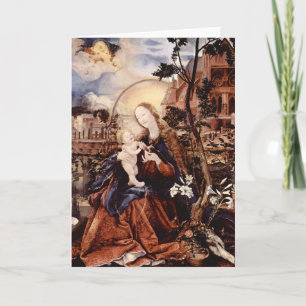 CARTES POUR FÊTES ANNUELLES NATIVITÉ AVEC LIS BLANCS - MAGIE DE NOËL