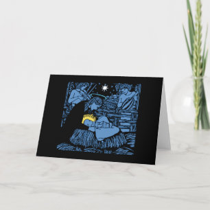 Cartes Pour Fêtes Annuelles Nativité avec Violon Gourd Lute et Swaddle à bras