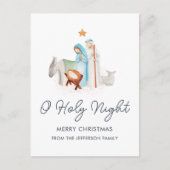 Cartes Pour Fêtes Annuelles Nativité Blanche Noël religieux (Devant)