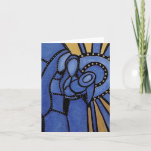 Cartes Pour Fêtes Annuelles Nativité bleue moderne Jésus Mary Joseph de Noël