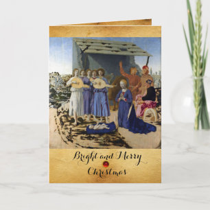 Cartes Pour Fêtes Annuelles NATIVITÉ DE JÉSUS, ANGES par PIERO DELLA FRANCESCA