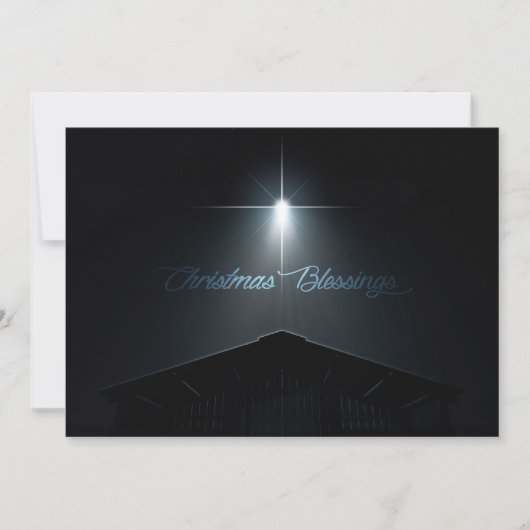 Cartes Pour Fêtes Annuelles Nativité De Noël Abstraite Stable Et Étoile (Devant)