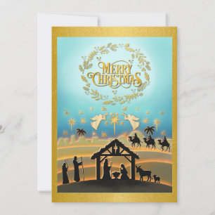 Cartes Pour Fêtes Annuelles Nativité de Noël Bébé Jésus dans la scène Manger