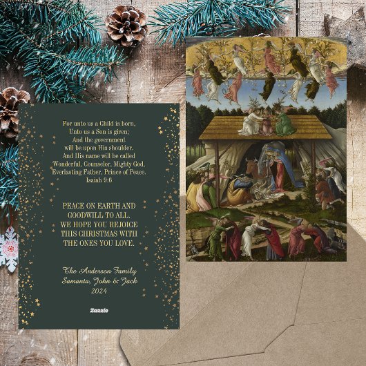 Cartes Pour Fêtes Annuelles Nativité de Noël Botticelli