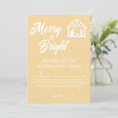 Cartes Pour Fêtes Annuelles Nativité de Noël joyeuse et brillante Script blanc (Debout devant)