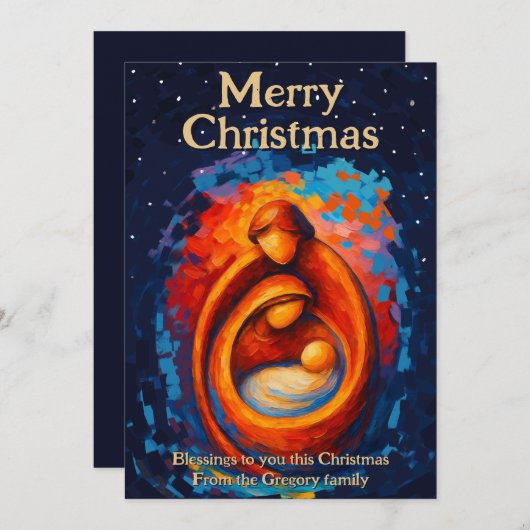 Cartes Pour Fêtes Annuelles Nativité de Noël moderne rétro personnalisée (Devant / Derrière)