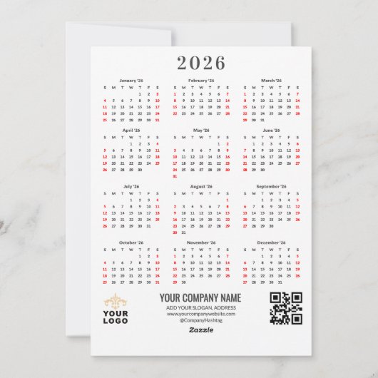 Cartes Pour Fêtes Annuelles Nativité de Noël Religieux Élégant Calendrier 2026 (Dos)