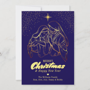 Cartes Pour Fêtes Annuelles Nativité de Noël Religieux Élégant Calendrier 2026