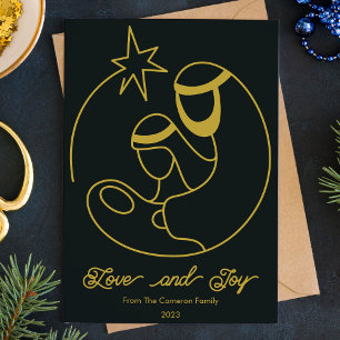 Cartes Pour Fêtes Annuelles Nativité Élégante Appartement de Noël Religieux