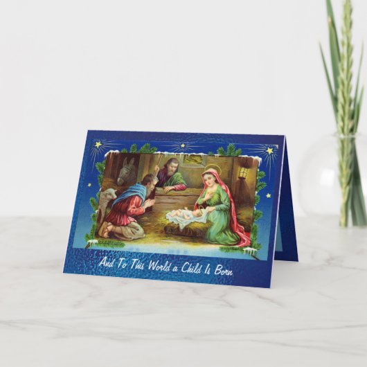 Cartes Pour Fêtes Annuelles Nativité en verre tendu (Devant)