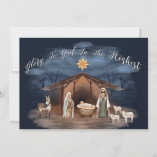 Cartes Pour Fêtes Annuelles Nativité Gloire à Dieu Noël Photo chrétienne