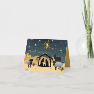 Cartes Pour Fêtes Annuelles Nativité Histoire 3d Le Manger