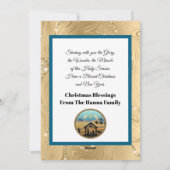 Cartes Pour Fêtes Annuelles Nativité "JOY" d'or moderne Noël Silhouette (Dos)