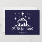 Cartes Pour Fêtes Annuelles Nativité Manger Oh Holy Night Script (Devant)