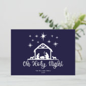 Cartes Pour Fêtes Annuelles Nativité Manger Oh Holy Night Script (Debout devant)