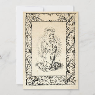 Cartes Pour Fêtes Annuelles Nativité médiévale Marie et Jésus Saint Bord Holid