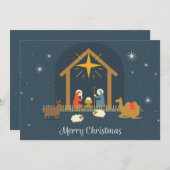 Cartes Pour Fêtes Annuelles Nativité Noël (Devant / Derrière)