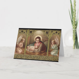 Cartes Pour Fêtes Annuelles Nativité Noël Vierge Marie Jésus Anges