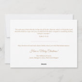 Cartes Pour Fêtes Annuelles Nativité or simple élégant Noël religieux (Dos)