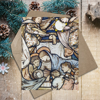 Cartes Pour Fêtes Annuelles Nativité religieuse chrétienne de Noël Burne-Jones