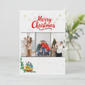 Cartes Pour Fêtes Annuelles Nativité Religieuse Élégante Trois Photos Famille  (Debout devant)