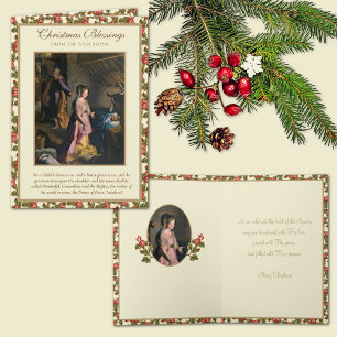 Cartes Pour Fêtes Annuelles Nativité religieuse Vierge Marie Jésus Vintage