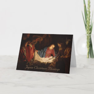 Cartes Pour Fêtes Annuelles Nativité Sainte Famille Prière religieuse