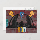 Cartes Pour Fêtes Annuelles Nativité Scène Noël Licence de vacances Plate Art (Devant / Derrière)